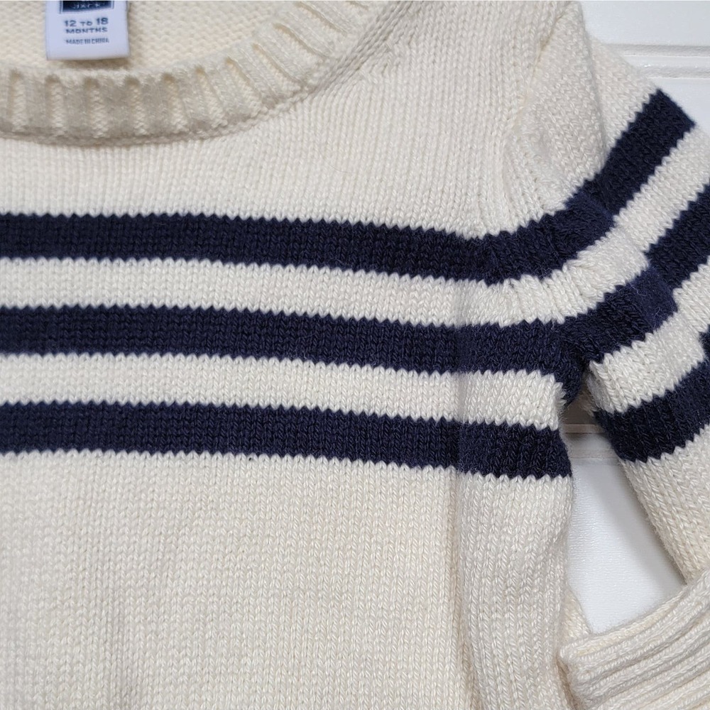 Janie and Jack Striped Anchor Pullover Sweater - Picture 4 of 5